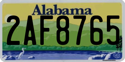 AL license plate 2AF8765