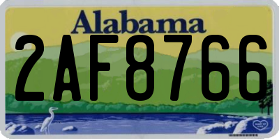 AL license plate 2AF8766
