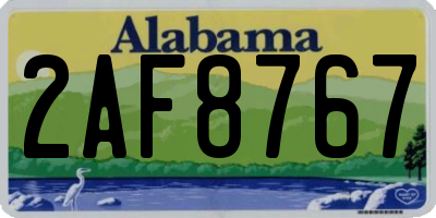 AL license plate 2AF8767
