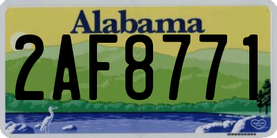 AL license plate 2AF8771
