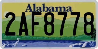 AL license plate 2AF8778