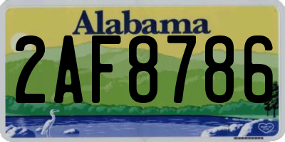 AL license plate 2AF8786