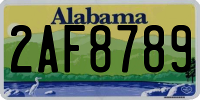 AL license plate 2AF8789