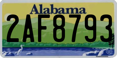 AL license plate 2AF8793