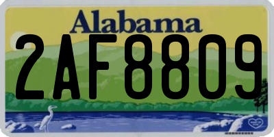 AL license plate 2AF8809