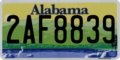 AL license plate 2AF8839