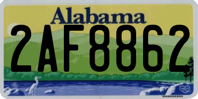 AL license plate 2AF8862