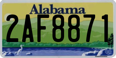 AL license plate 2AF8871