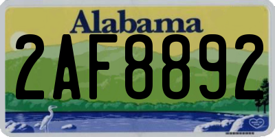 AL license plate 2AF8892