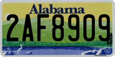 AL license plate 2AF8909