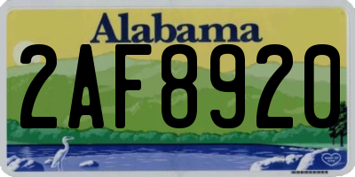 AL license plate 2AF8920