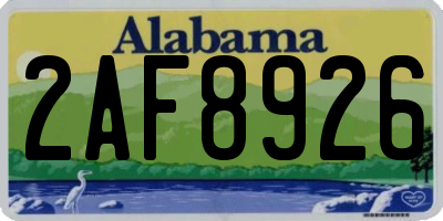 AL license plate 2AF8926