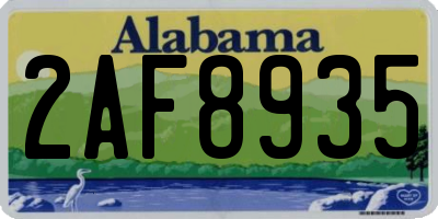 AL license plate 2AF8935