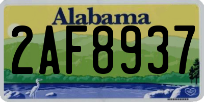 AL license plate 2AF8937