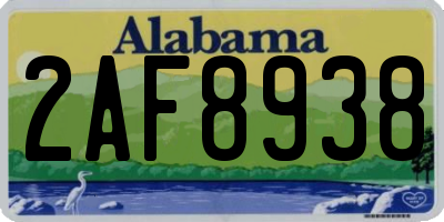 AL license plate 2AF8938
