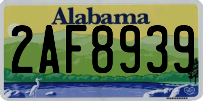 AL license plate 2AF8939