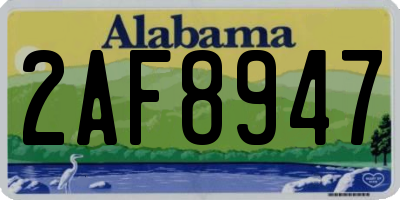 AL license plate 2AF8947
