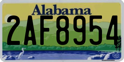 AL license plate 2AF8954