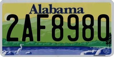 AL license plate 2AF8980