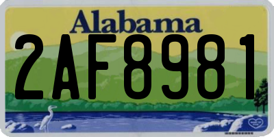 AL license plate 2AF8981
