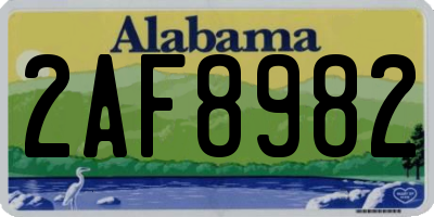 AL license plate 2AF8982