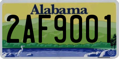 AL license plate 2AF9001