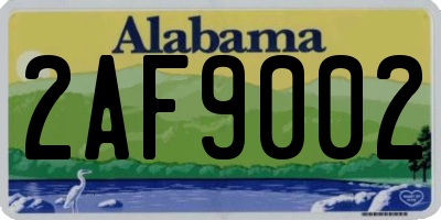 AL license plate 2AF9002