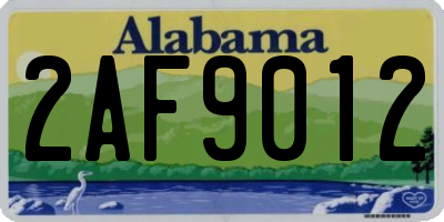 AL license plate 2AF9012