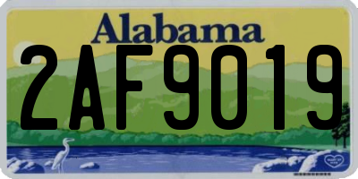 AL license plate 2AF9019