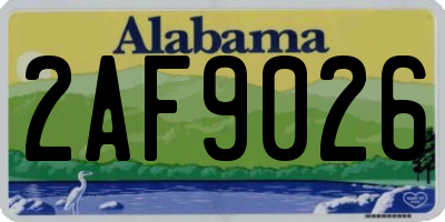 AL license plate 2AF9026