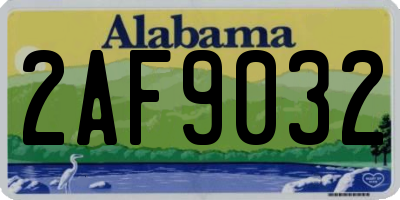 AL license plate 2AF9032