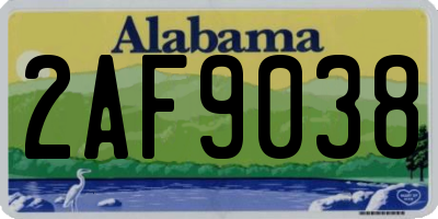 AL license plate 2AF9038