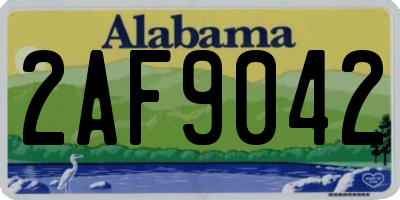 AL license plate 2AF9042