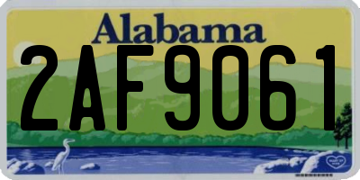 AL license plate 2AF9061