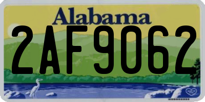 AL license plate 2AF9062