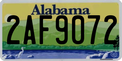 AL license plate 2AF9072