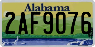 AL license plate 2AF9076