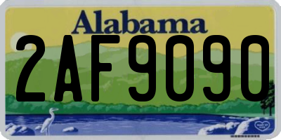 AL license plate 2AF9090