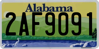 AL license plate 2AF9091