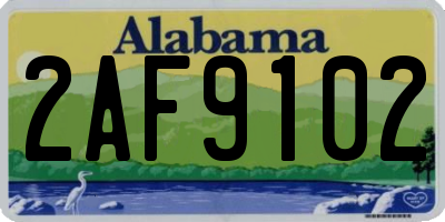 AL license plate 2AF9102