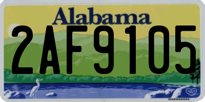 AL license plate 2AF9105