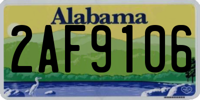 AL license plate 2AF9106
