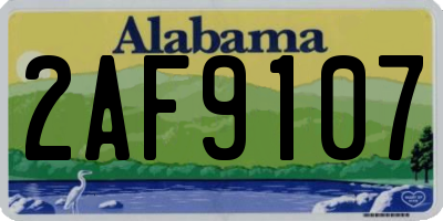 AL license plate 2AF9107