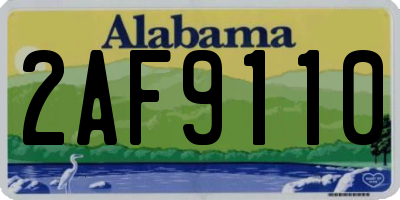 AL license plate 2AF9110