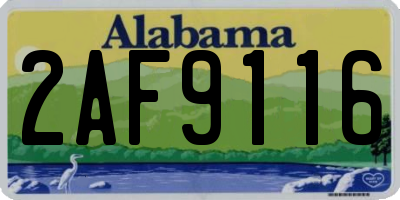 AL license plate 2AF9116