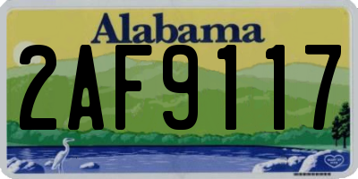 AL license plate 2AF9117