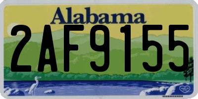 AL license plate 2AF9155