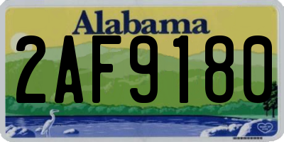 AL license plate 2AF9180
