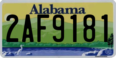 AL license plate 2AF9181