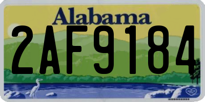 AL license plate 2AF9184